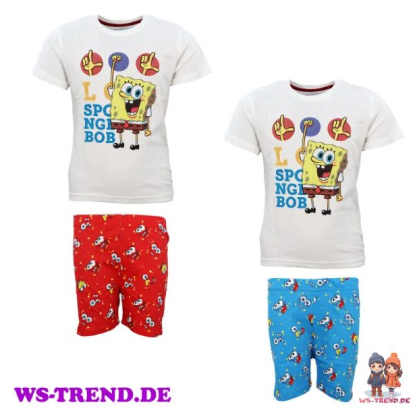 Spongebob Schwammkopf Kinder kurzarm Pyjama Schlafanzug Online-Schn?ppchen