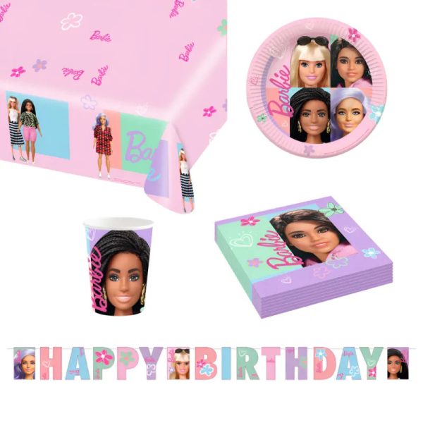 Barbie and Friends Kinder Geburtstag Deko Set 34tlg.Geschirr Partyset Schn?ppchen