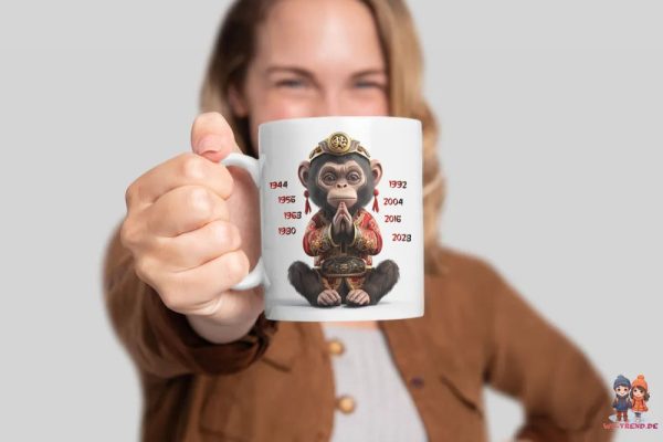Affe Chinesisches Jahres Sternzeichen Tasse Kaffeetasse Teetasse Geschenkidee Schn?ppchen – Bild 2