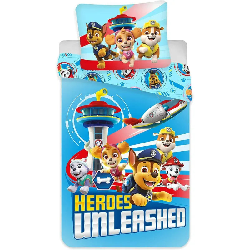 Paw Patrol Heroes 2tlg Bettwäsche Set 135×200 80×80 cm 100% Baumwolle Im Angebot