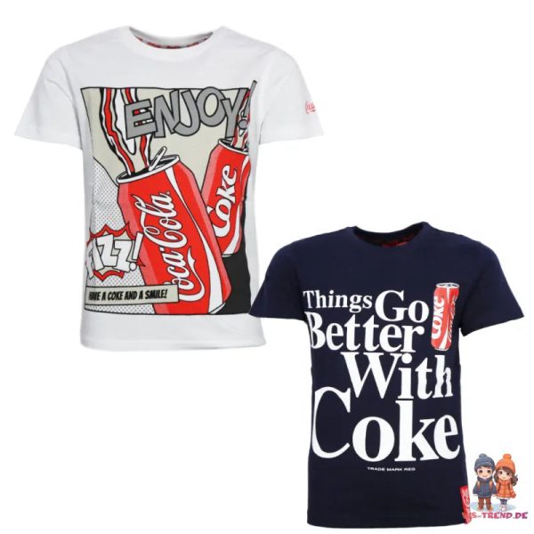 Coca Cola Classic Kinder Jugend Jungen kurzarm T-Shirt Angebot