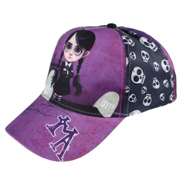 Wednesday Adams Mädchen Kinder Basecap Baseball Kappe allover Print Rabatt