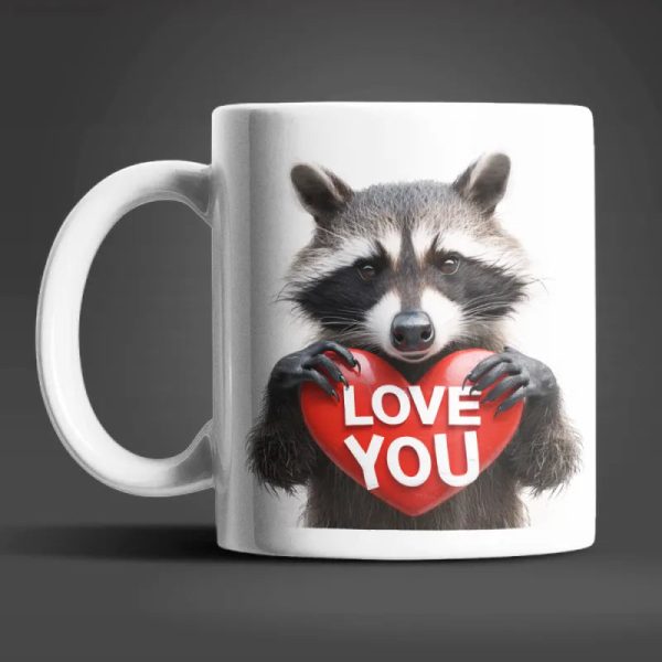 Waschbär I Love You Valentinstag Kaffeetasse Teetasse Tasse Geschenkidee Jetzt online – Bild 5