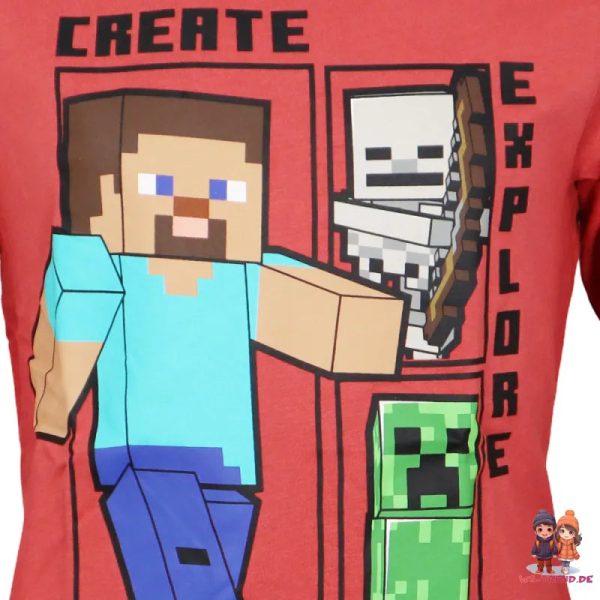 Minecraft Steve Creeper Kinder Jungen Langarmshirt Shirt Online – Bild 2