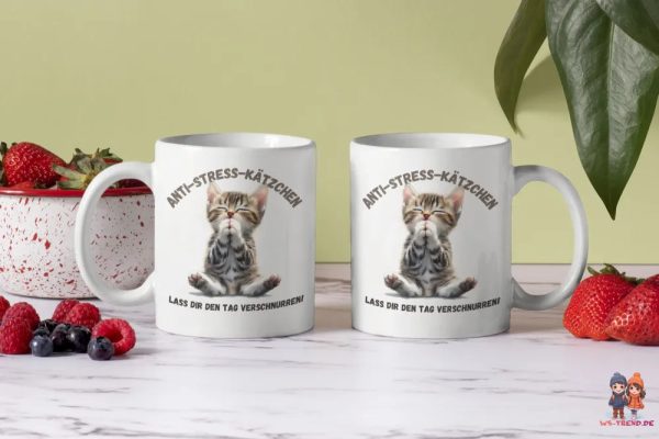 Anti Stress Baby Katze Kätzchen Kaffeetasse Teetasse Tasse Geschenkidee 325 ml Rabatt – Bild 2