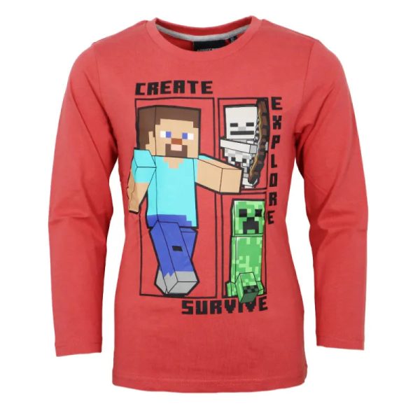 Minecraft Steve Creeper Kinder Jungen Langarmshirt Shirt Online