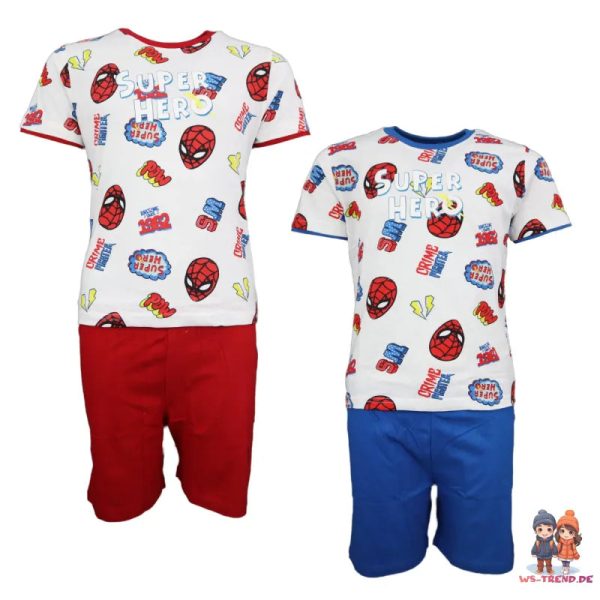 Marvel Spiderman Kinder Schlafanzug Pyjama kurz Verkauf