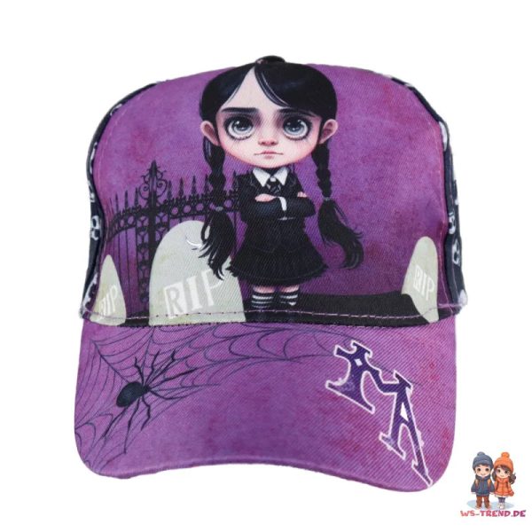 Wednesday Adams Mädchen Kinder Basecap Baseball Kappe allover Print Rabatt – Bild 2