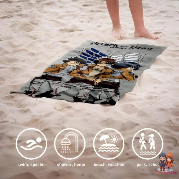 Anime Attack on Titan Mikrofaser Strandtuch Handtuch Badetuch XL 70x140 cm Online-Schn?ppchen – Bild 5