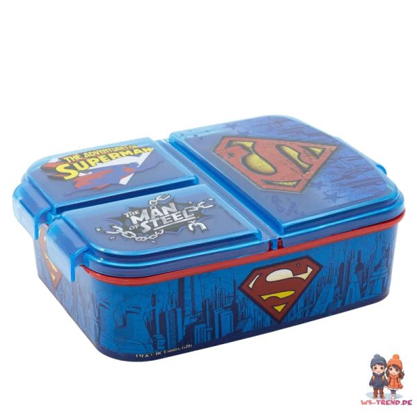 DC Comics Superman 2 teiliges Lunch Set 3 Kammern Brotdose Alu-Trinkflasche Online – Bild 2