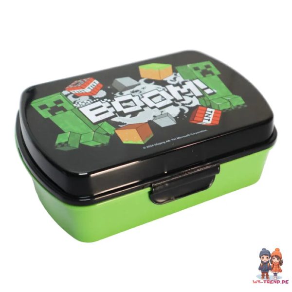 Minecraft Creeper Kinder 2 tlg Lunch Set Brotdose Alu-Trinkflasche 500 ml Online – Bild 2