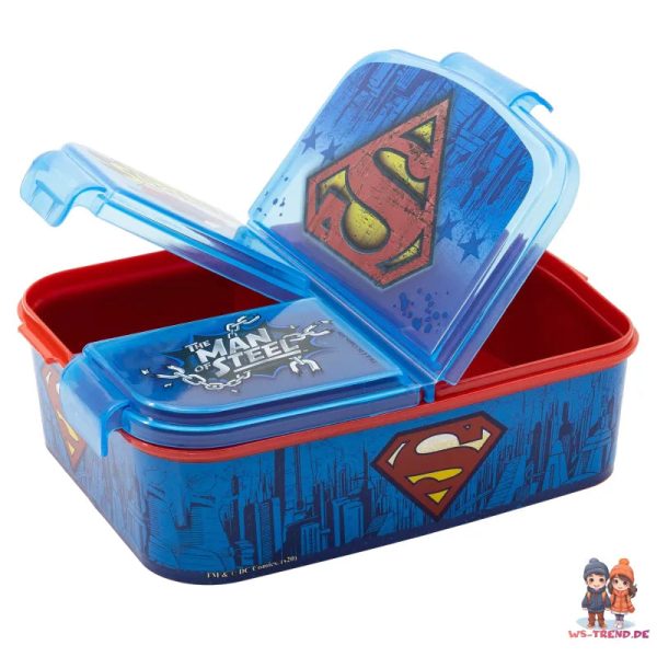 DC Comics Superman 2 teiliges Lunch Set 3 Kammern Brotdose Alu-Trinkflasche Online – Bild 4