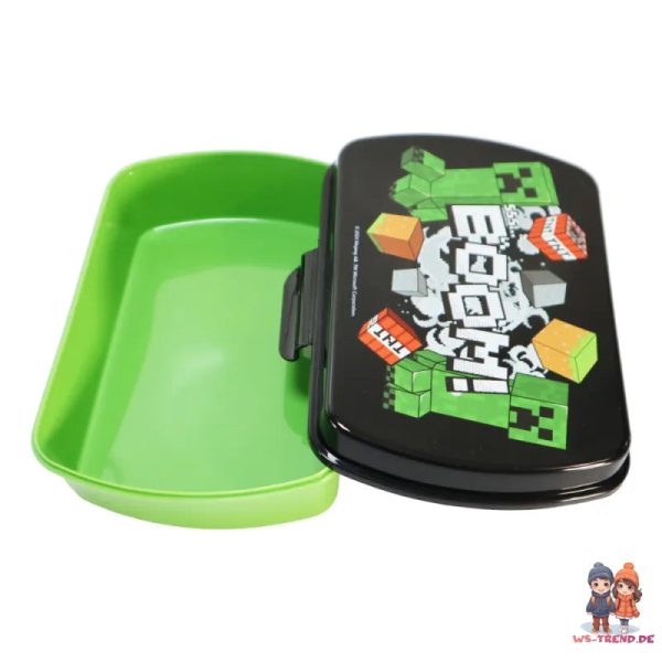 Minecraft Creeper Kinder 2 tlg Lunch Set Brotdose Alu-Trinkflasche 500 ml Online – Bild 3