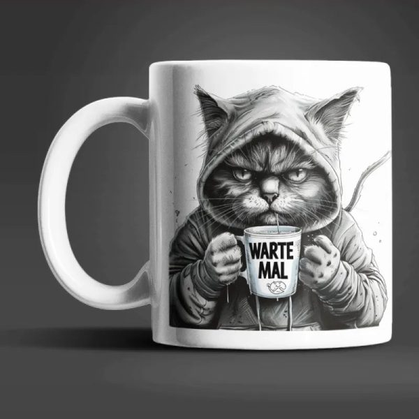 Katze im Hoodie witzige Keramik Kaffeetasse Teetasse Tasse Geschenke Verkauf