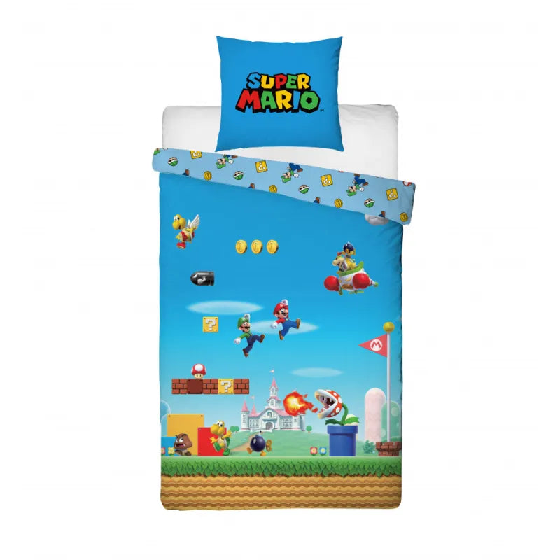 Super Mario Bros Mikrofaser Bettwäsche Set 135 140×200 63×63 cm Online
