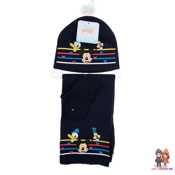 Disney Baby Mickey Maus 3tlg Set Herbst Wintermütze Schal plus Handschuhe Schn?ppchen – Bild 4